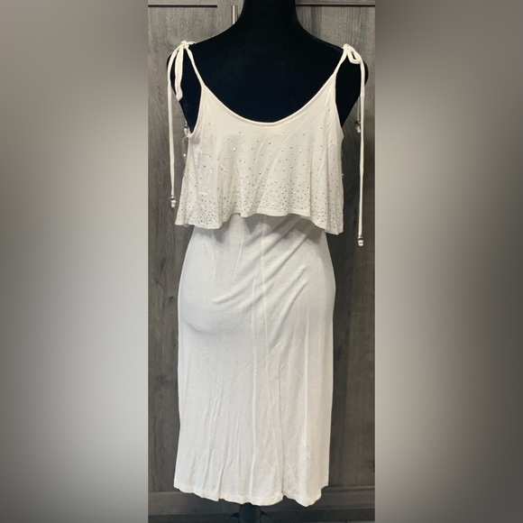 Vintage d'Closet Women's XS Spaghetti Strap Cotton Slip Sparkle Top Dress - Picture 2 of 11